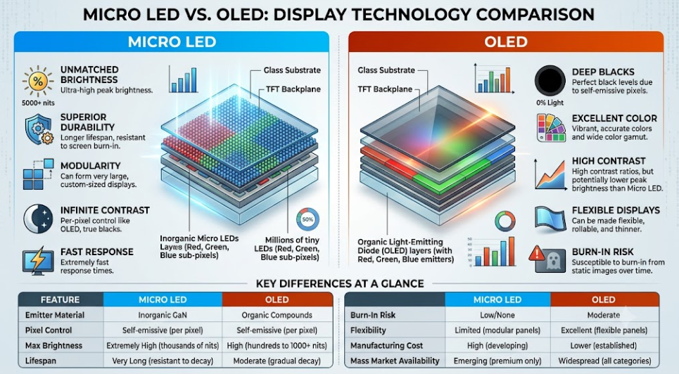 Micro LED vs OLED