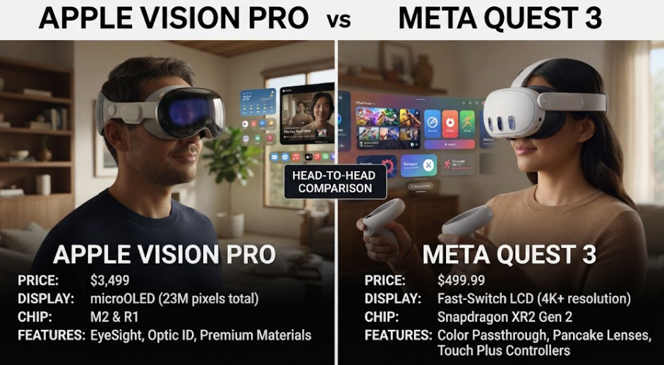 Apple Vision Pro vs Meta Quest 3