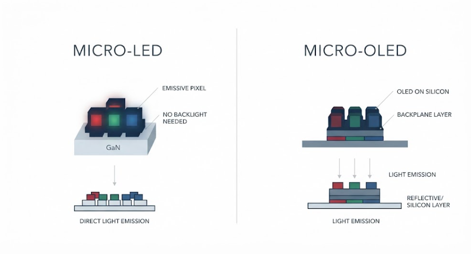 Micro‑LED与Micro‑OLED对比